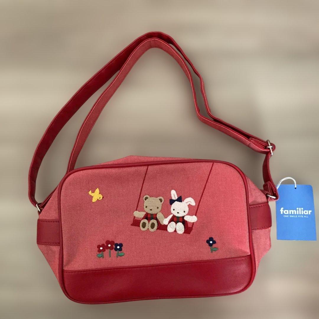 ヒ*ン様 familiar 幼稚園バッグ　ショルダーバッグ　赤　くま　うさぎ