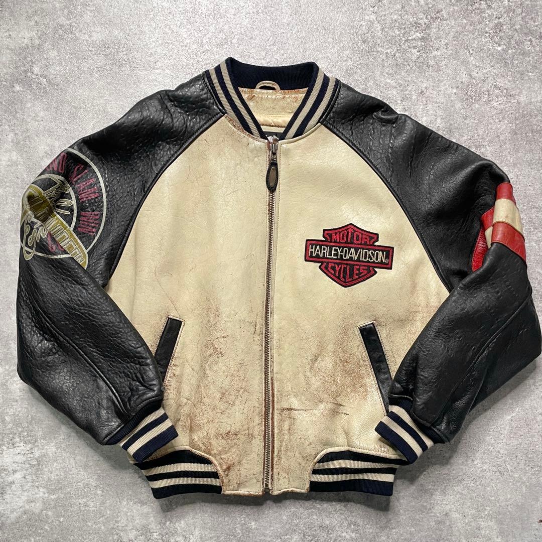【激渋90s Harley-Davidson leather jacket】 Vintage 80s 90s Harley Davidson Authentic Leather Biker Jacket