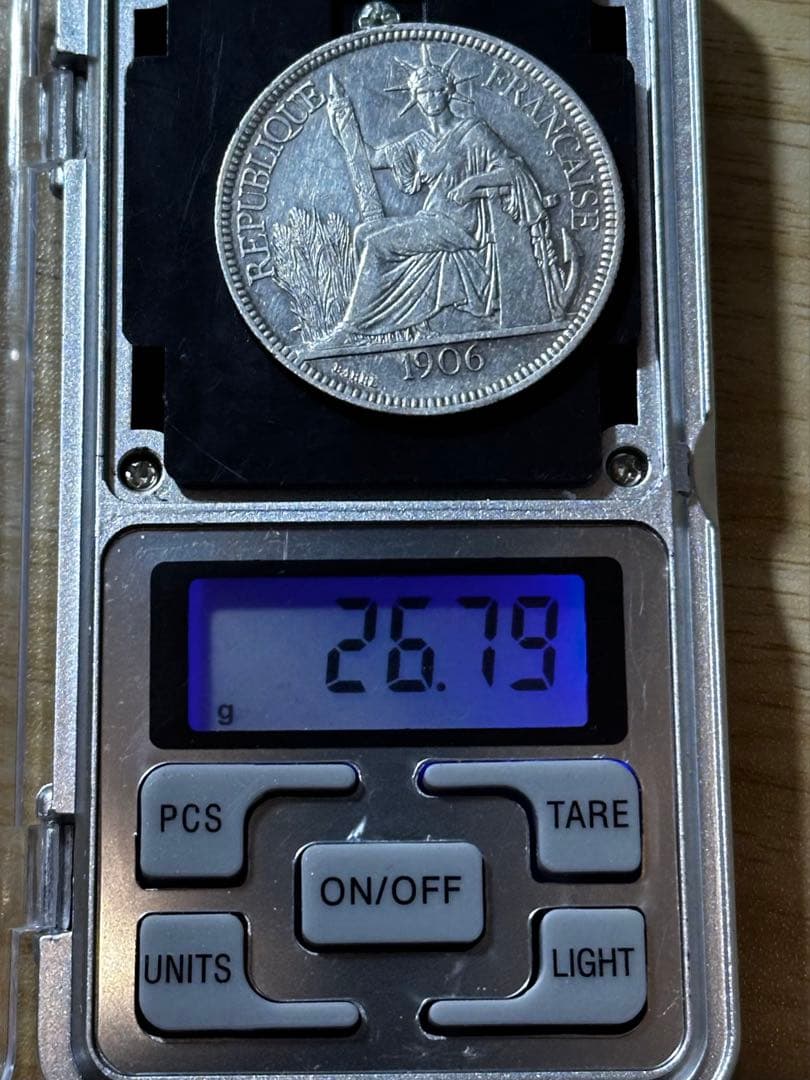 1906年 フランス領インドシナ 銀貨 0.900 美品 女神の顔は見えるB15