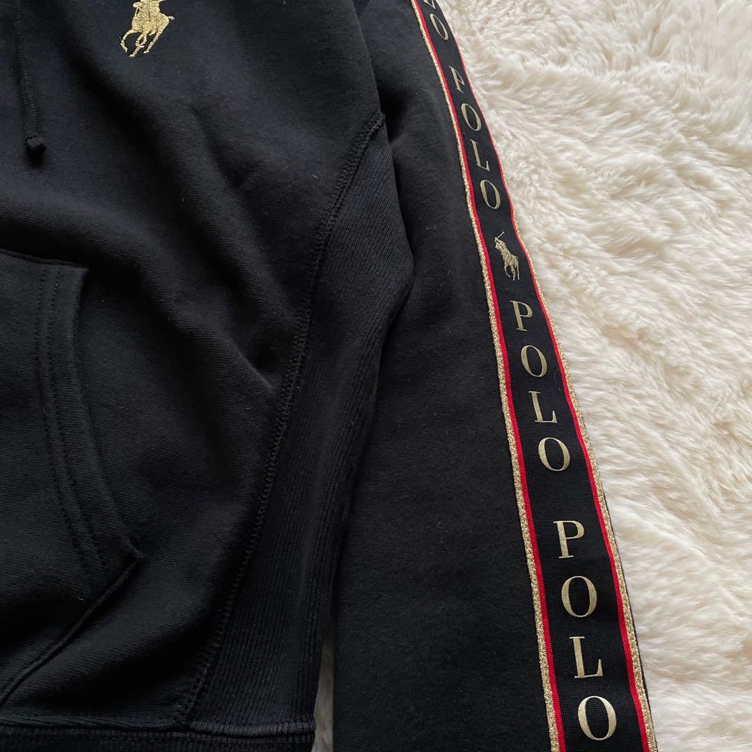 ポロラルフローレン M ゴールドビッグポニー ロゴライン フルジップ