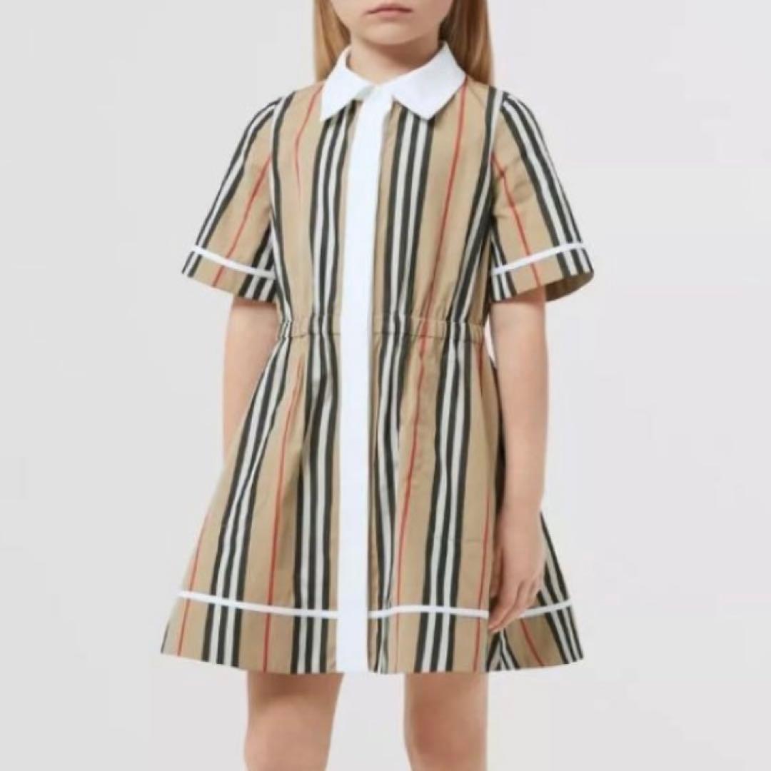 BURBERRY 半袖ワンピース ストライプ ベージュ 12Y 152cm - メルカリ