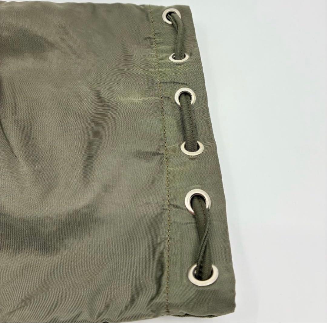 PRADA プラダ 巾着ポーチ カーキ A1362A2 - メルカリ