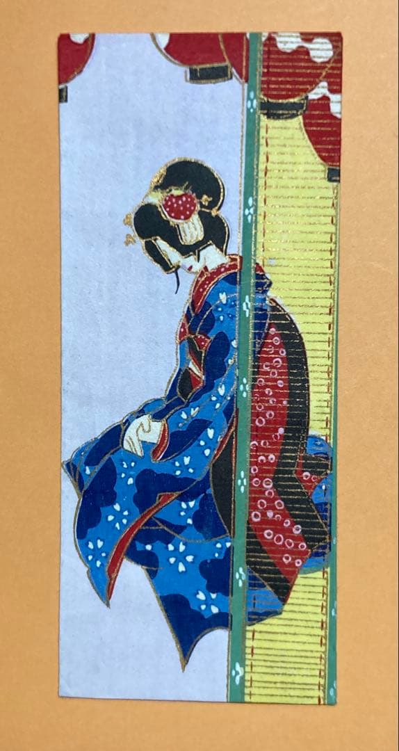 小林かいち？木版画 女性の横顔 絵封筒、京都京極さくら井屋版 h_d5722-800x800.jpg