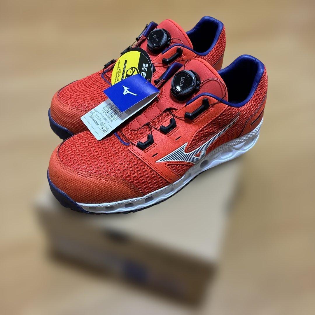 MIZUNO　VH51L　オレンジ×ブルー　ミズノ　安全靴　28.0cm