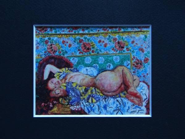 宮本三郎、更紗の前、希少画集画、新品高級額装付