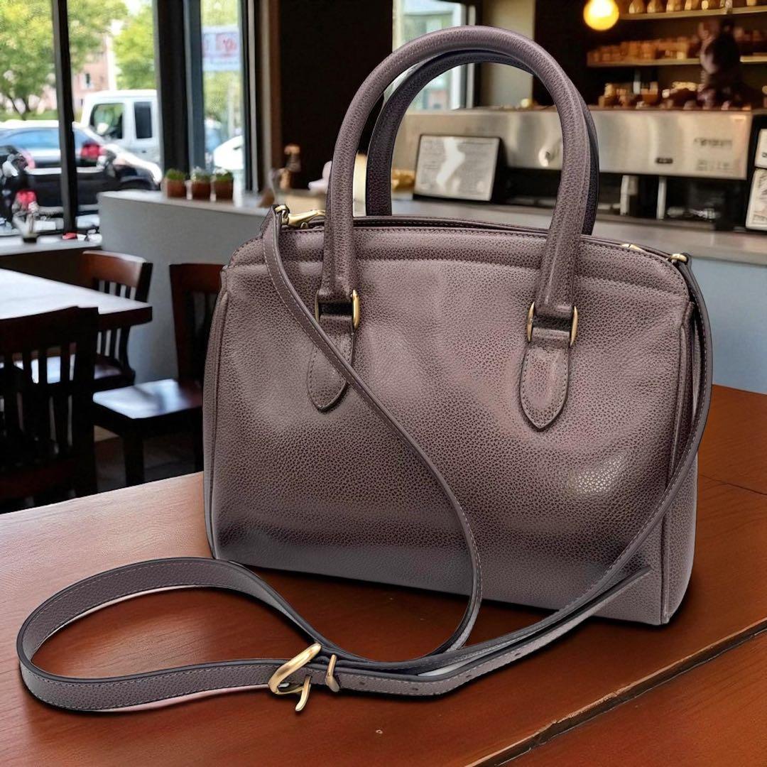 COACH コーチ 2way ハンドバッグ ショルダー付 フルグレインレザー