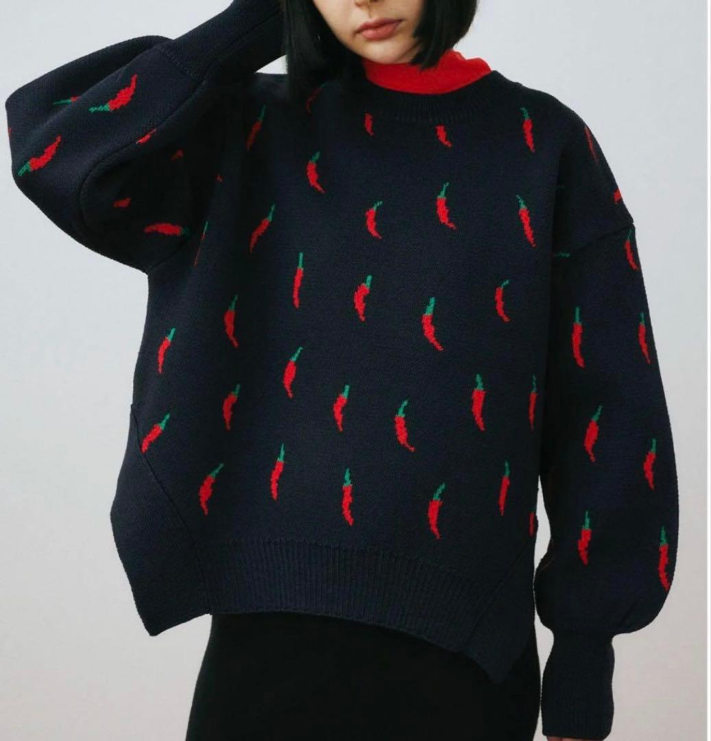 トップス HeRIN.CYE Chili pattern knit pullover