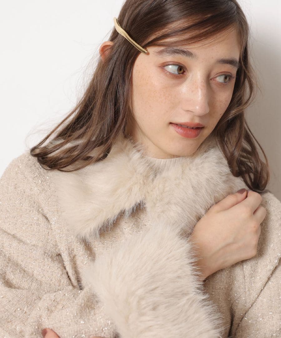 Rirandture♥︎ツイードファー衿ショートコート - メルカリ