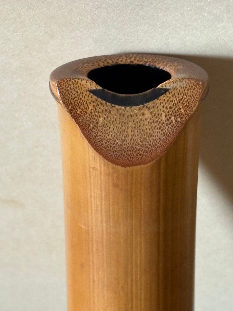 都山流尺八　銘ー玉置雪峰、芳憧調？ 銀太継　長さー約54.5センチ　古い尺八