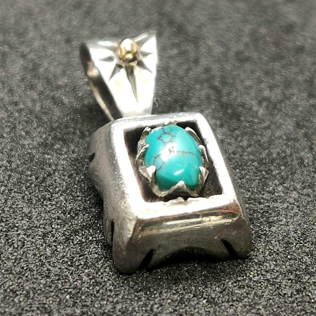 ビッグハンド シャドウボックス ペンダントトップ ターコイズSV925／K18