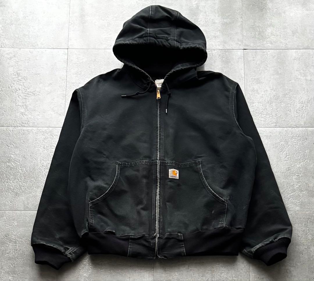 USA製　カーハート　アクティブジャケット ブラック　良フェード　Lサイズ