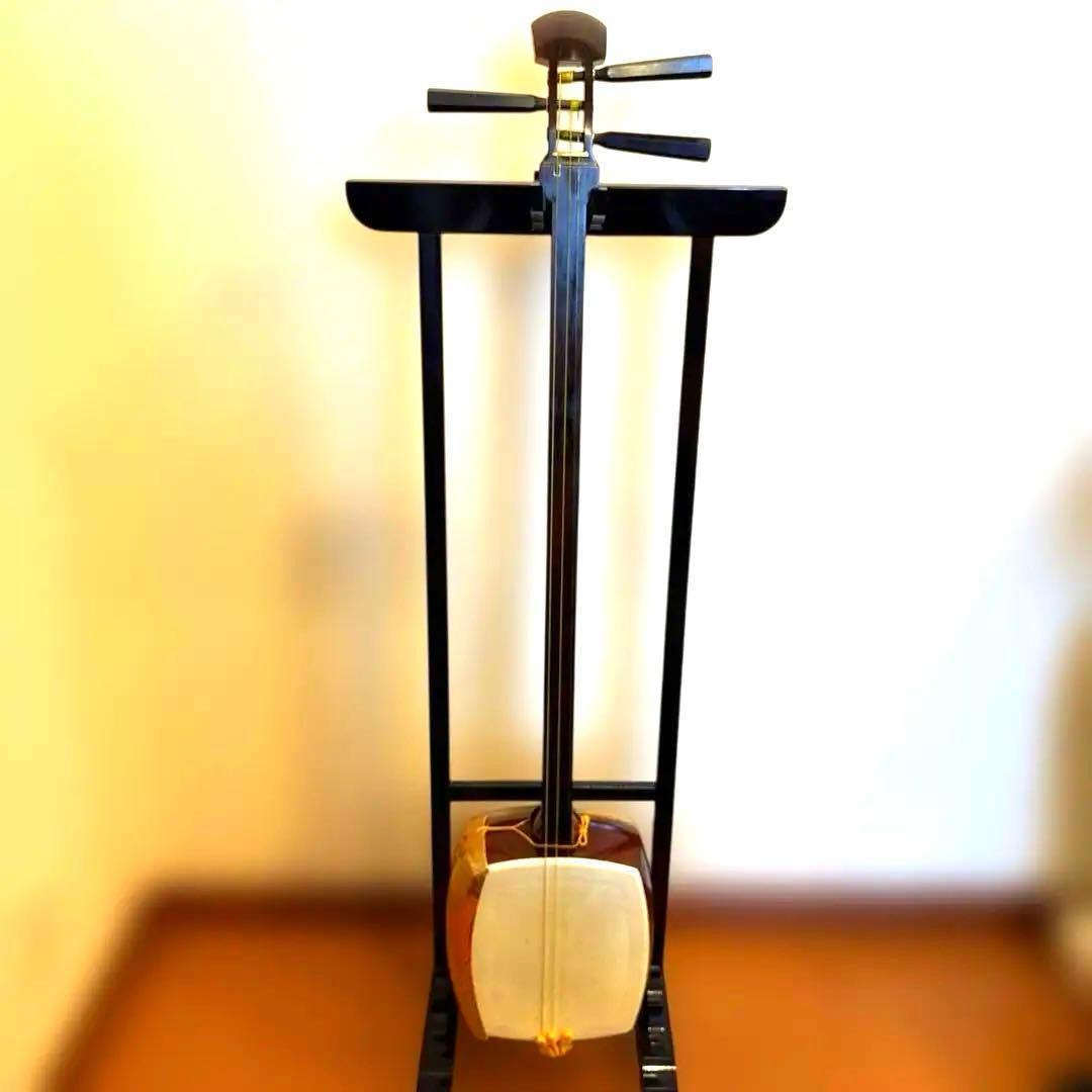 中棹三味線　紅木　金細　綾杉　東さわり　破れなし