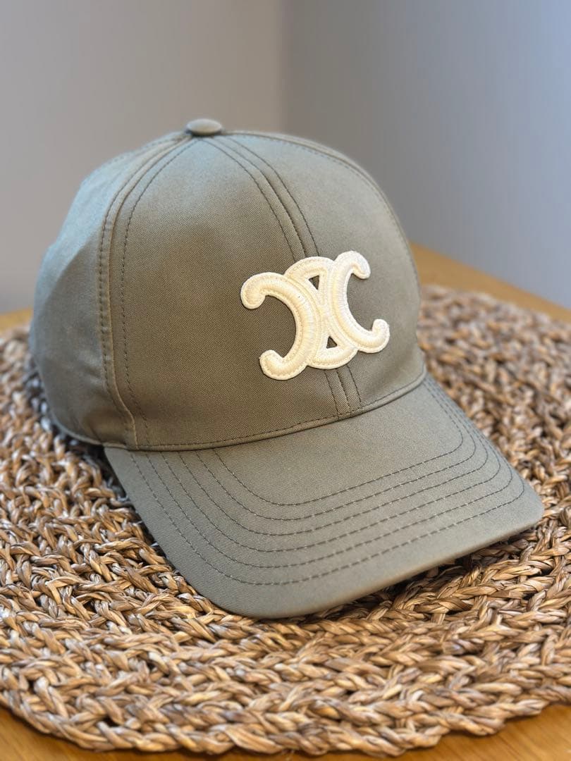 Celine セ カーキ ベースボールキャップ S