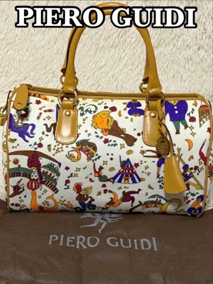 Piero Guidiマジックサーカス　ハンドバッグ　ボストン　PVCレザー美品 PIERO GUIDI ピエログイディ バッグ マジックサーカス 2WAY - メルカリ