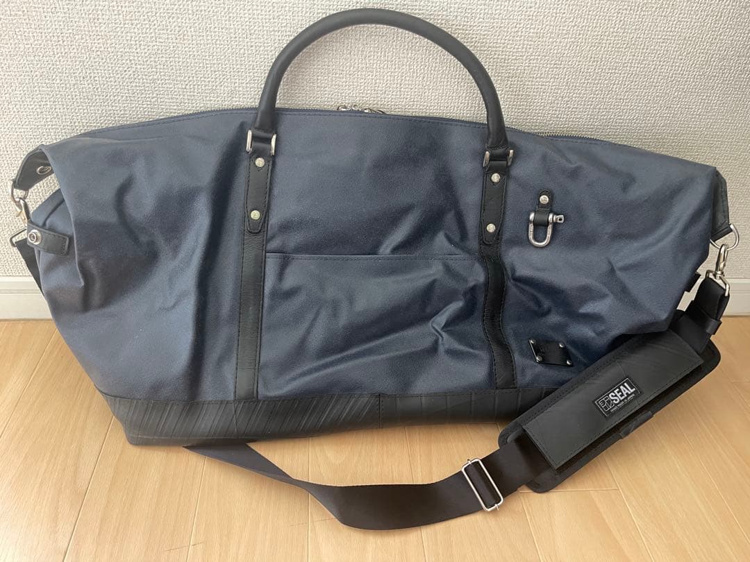SEAL ネイビー ボストンバッグ TSAロック付き
