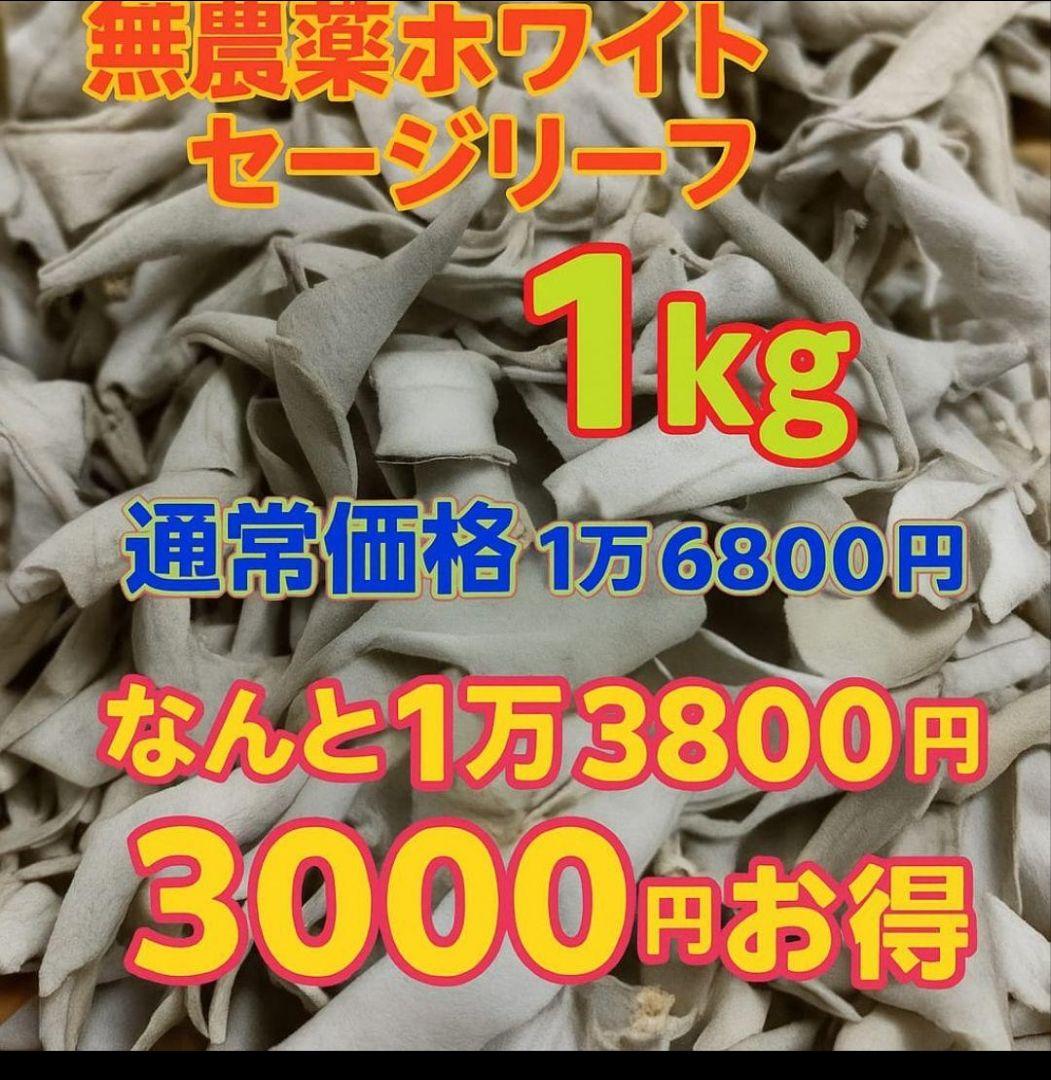 激安価格☆無農薬ホワイトセージリーフ1kg業務用価額お得