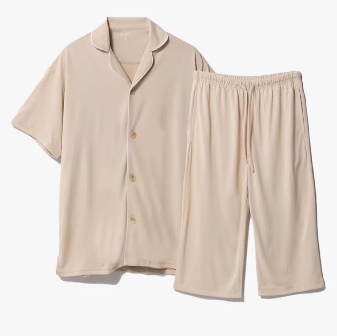 バクネ　ベージュ パジャマセット 半袖シャツ 膝下パンツ TENTIAL（テンシャル） リカバリーウェア BAKUNE バクネ Pajamas