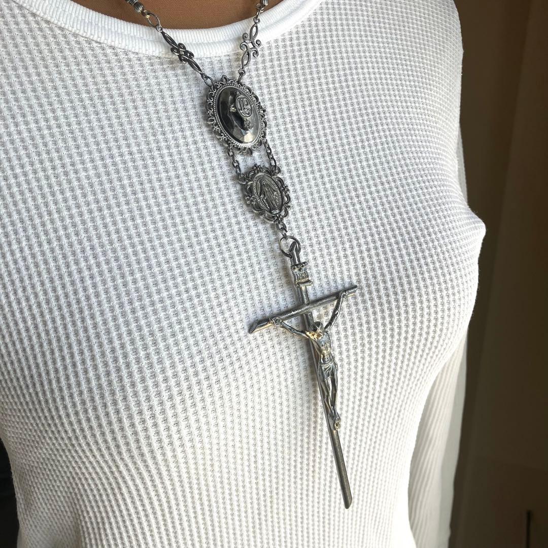 1点物！】ジャンポールゴルチエ ネックレス 磔刑 JPG ロゴストーン