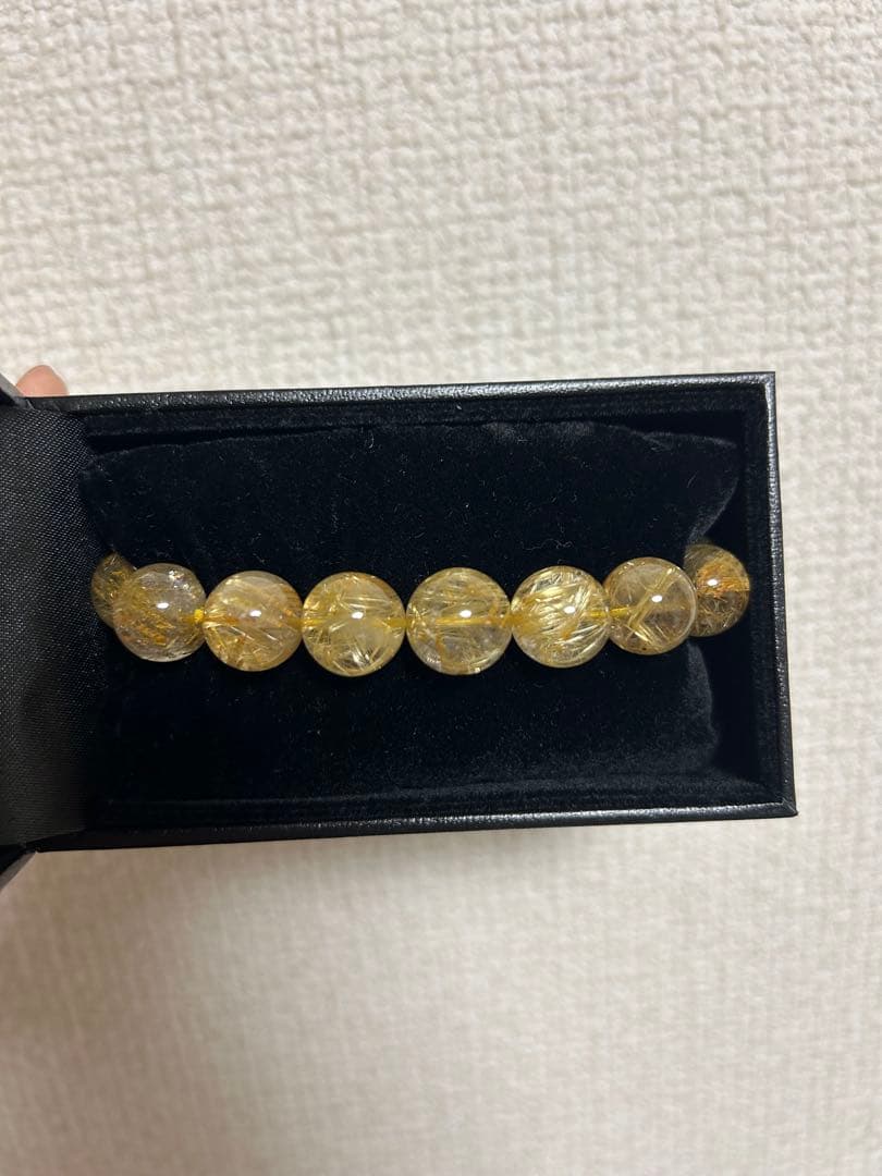 金運アップ！ゴールデンタイチンルチルクォーツブレスレット14mm