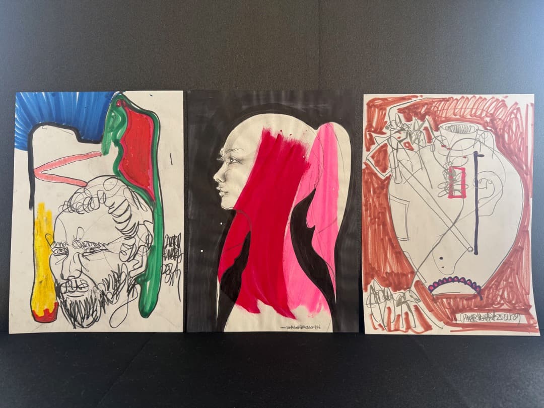 木原千春 ドローイング3枚セット