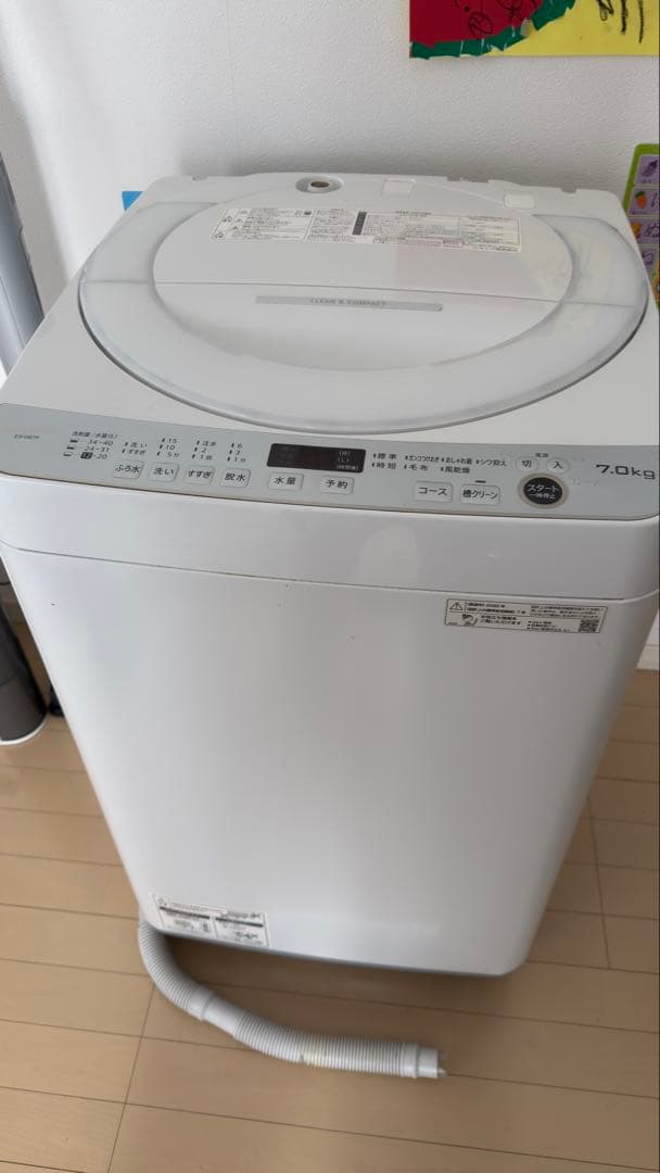 【お値下げ中】SHARP ES-GE7F 7kg 縦型洗濯機 本体 ホワイト