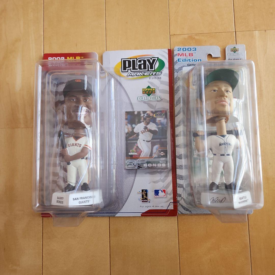 MLB Edition バリーボンズ イチロー ボブルヘッドセット　カード付