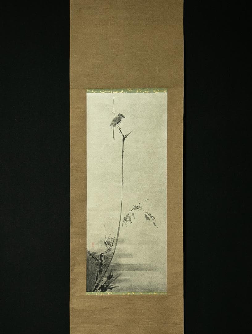 掛軸-1692 宮本武蔵 枯木鳴鵙図 印刷工芸 - メルカリ