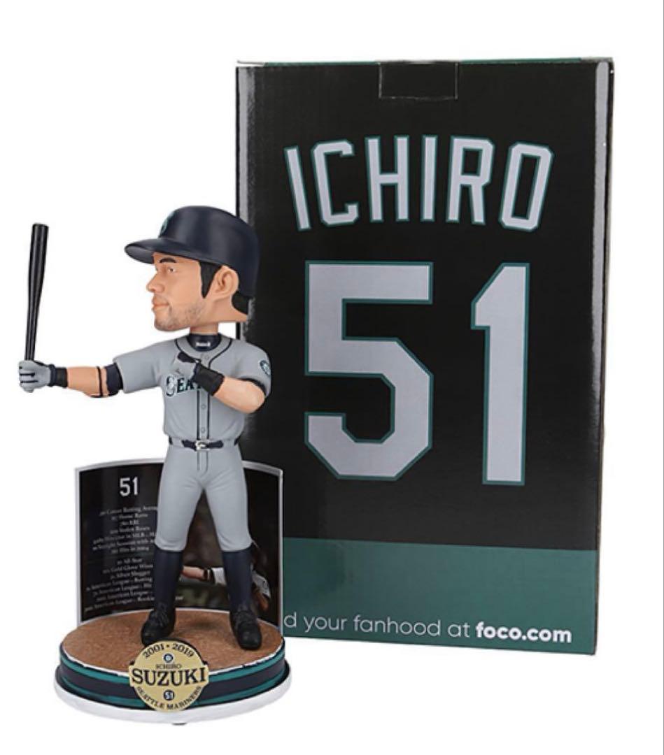 新品未開封　MLB公式ライセンスのイチロー選手のボブルヘッド人形（首振り人形）