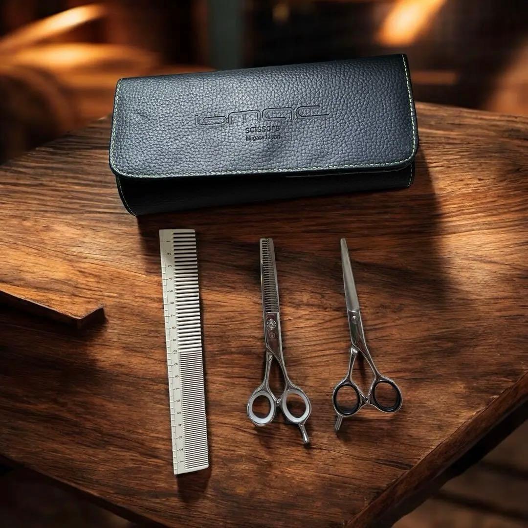 美品✨BMACマックシザーカット＆セニングシザー セットケース付き美容師理容師
