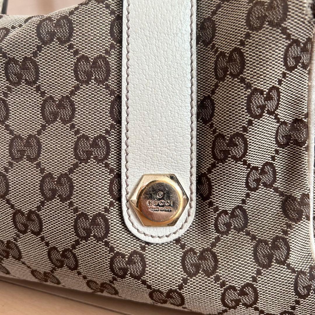 オールドグッチ ミニボストンバッグ GGキャンバス レザー ヴィンテージ
