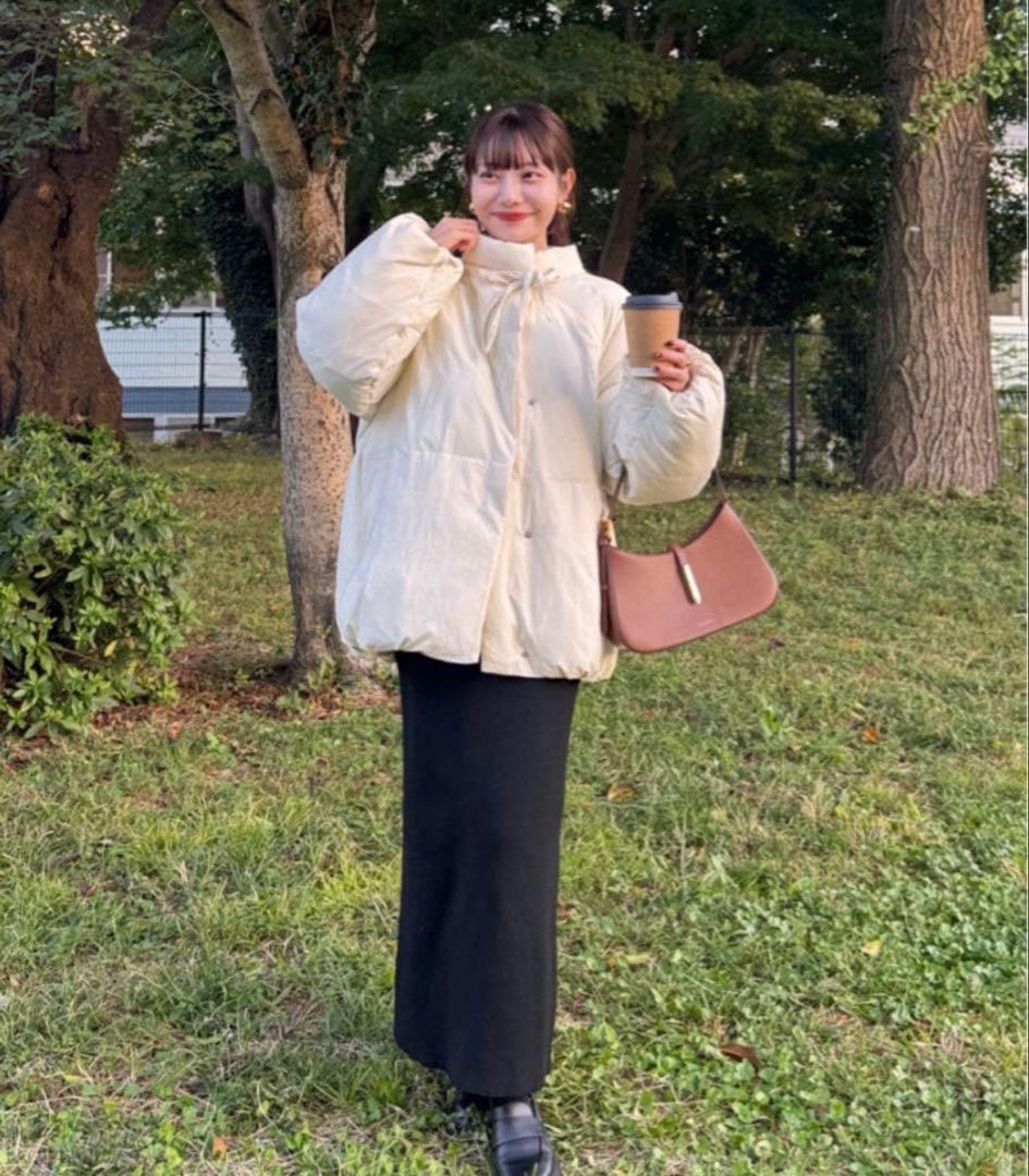 hinari 中綿リボンミドルコート Sサイズbeigeベージュ - メルカリ