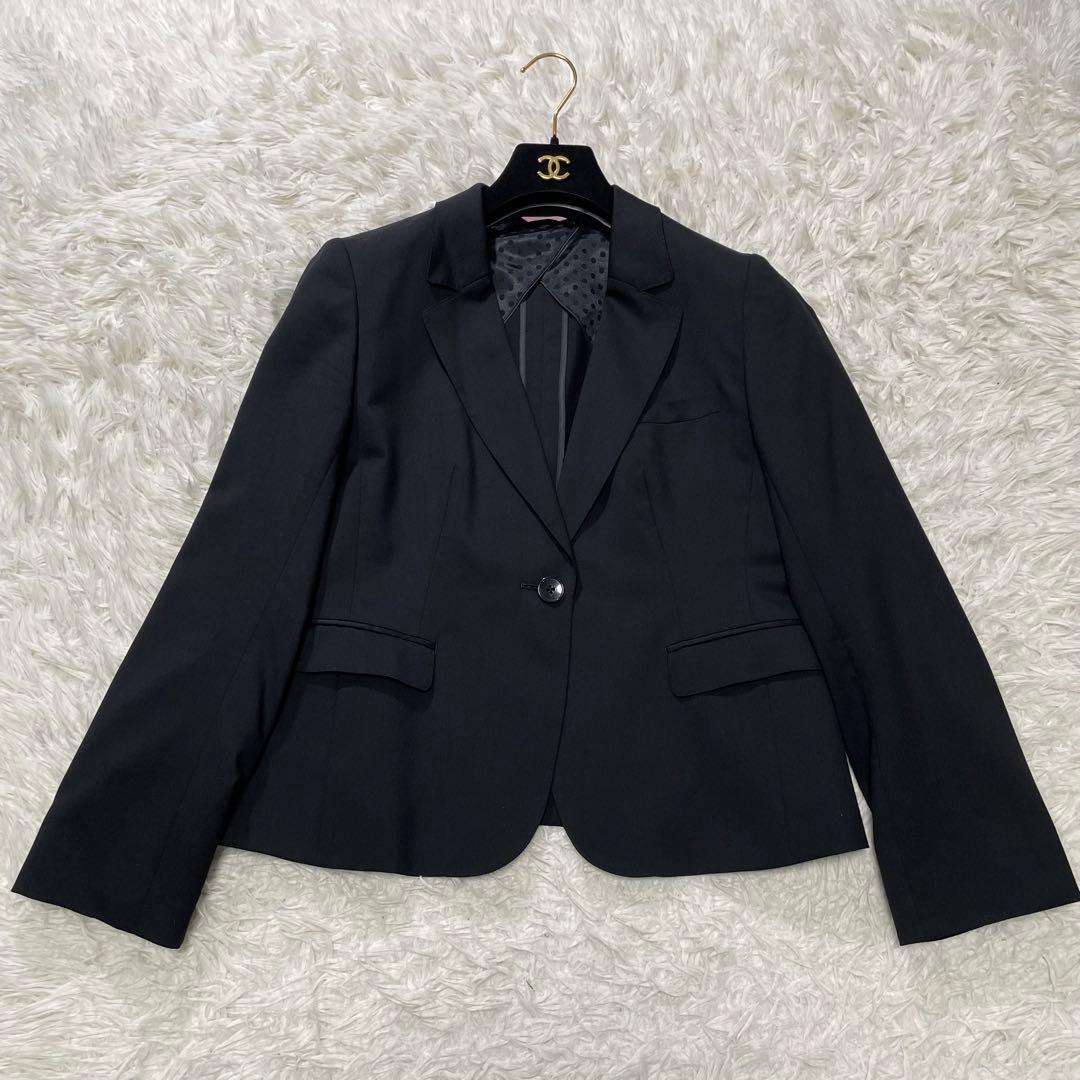 美品 エヌライン パンツスーツ 3点セット 大きいサイズ 17号 ブラック