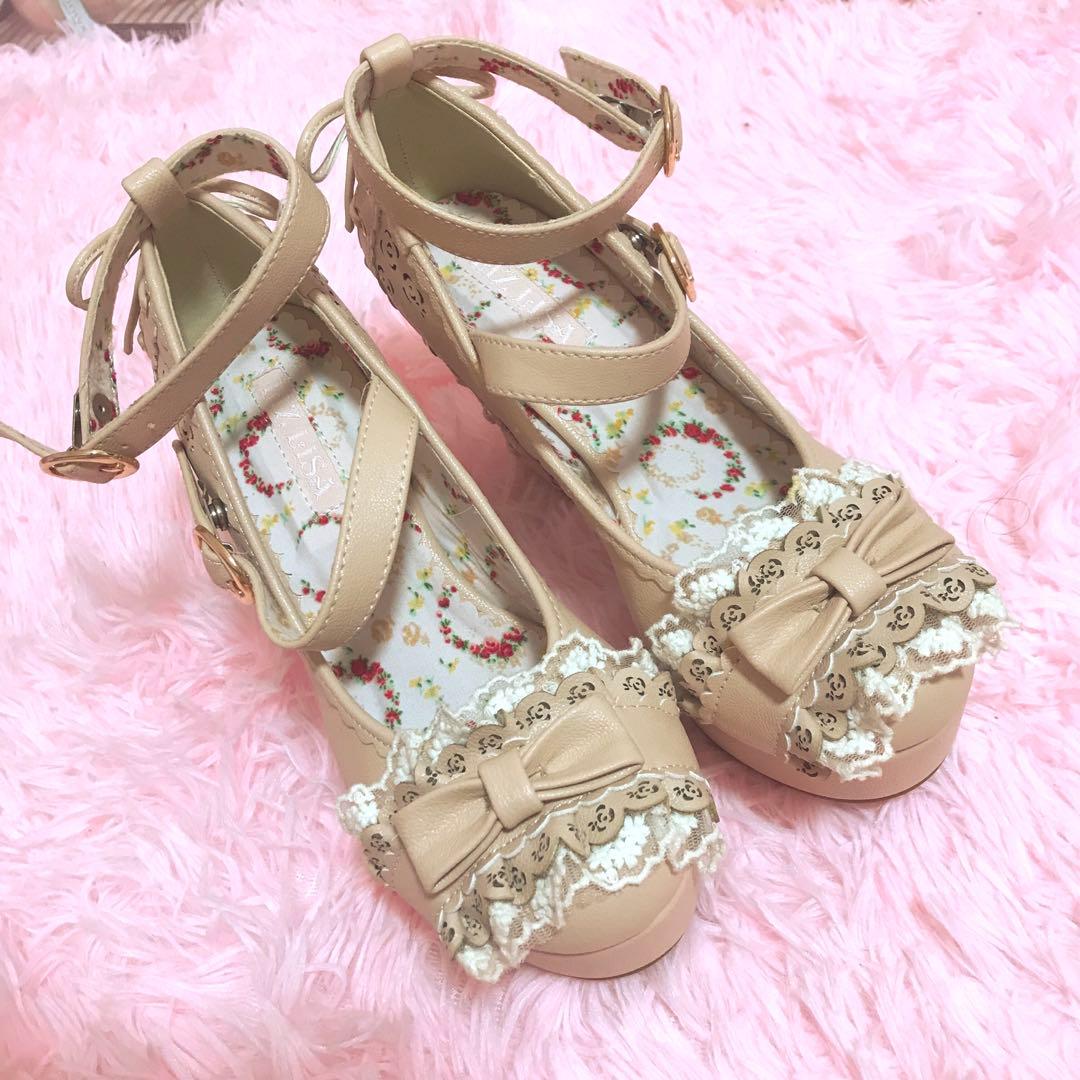 【LIZLISA正規品】リボン レース ストラップ パンプス【希少】