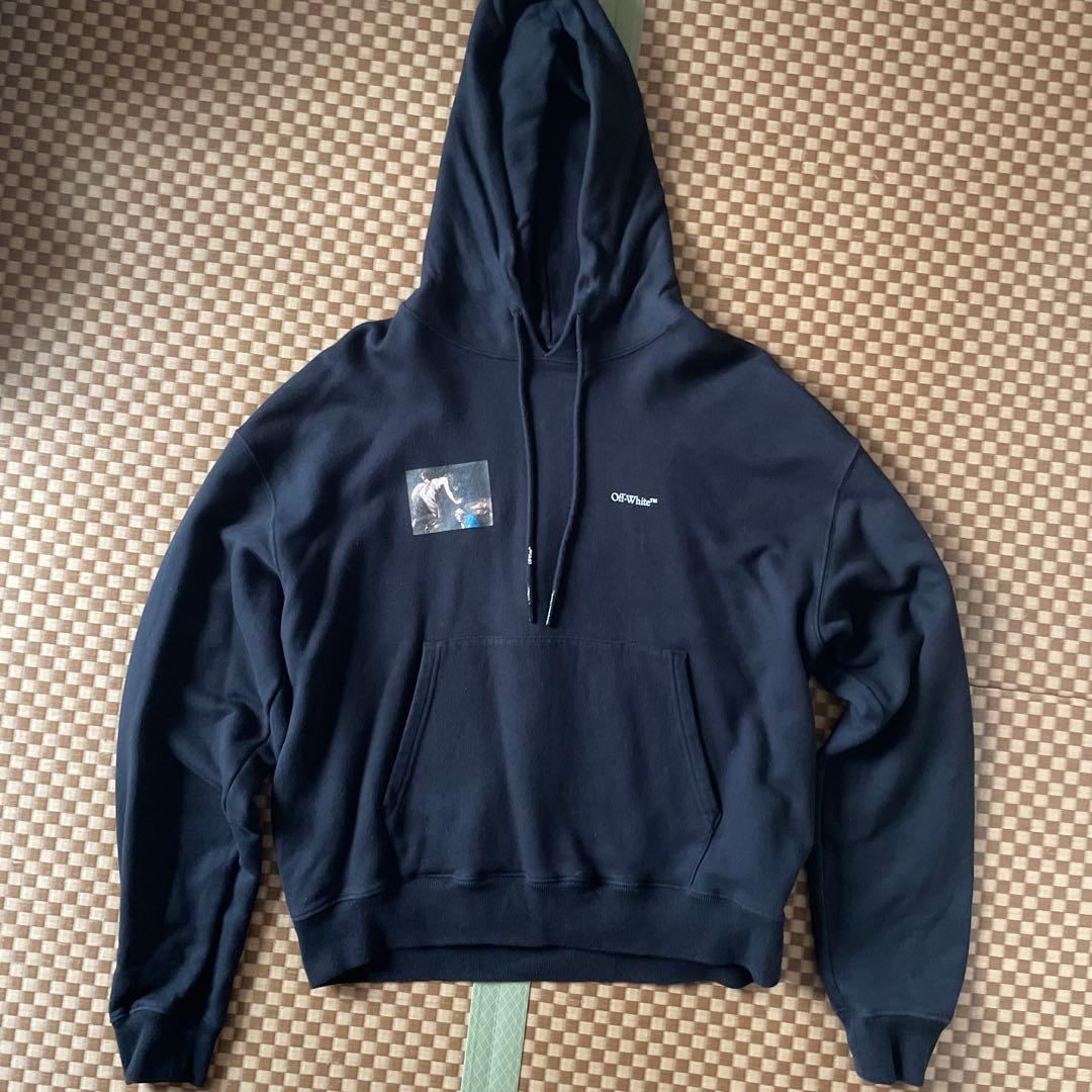 Off-White アートプリント ブラックパーカー