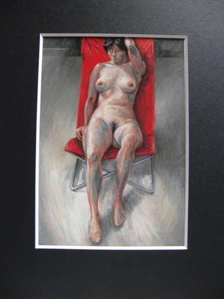 池田良則、【赤い椅子】、希少な画集より、状態良好、新品高級額装付、送料無料 TGC】池田エライザ、カリスマ感あふれるランウェイ 個性派ルックを