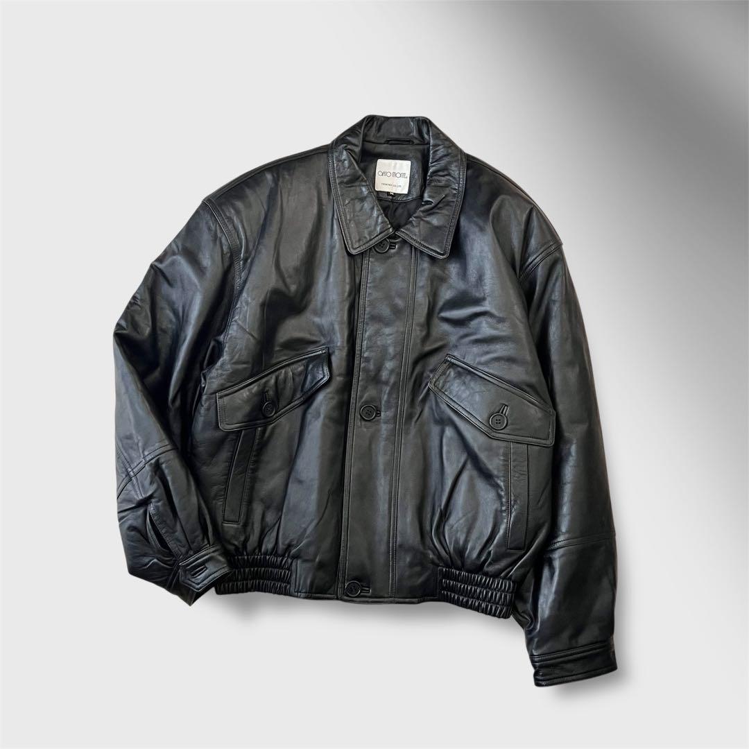 vintage A-2 レザーフライトジャケット ブラック 中綿 古着 y2k