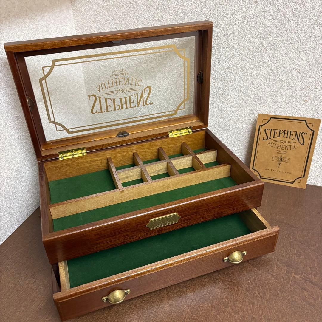 希少】アンティーク stephens 1936 二段 コレクションケース 指輪