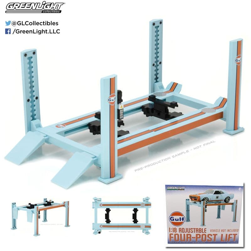 グリーンライト1/18 フォーポスト　リフト -　ガルフ・オイル