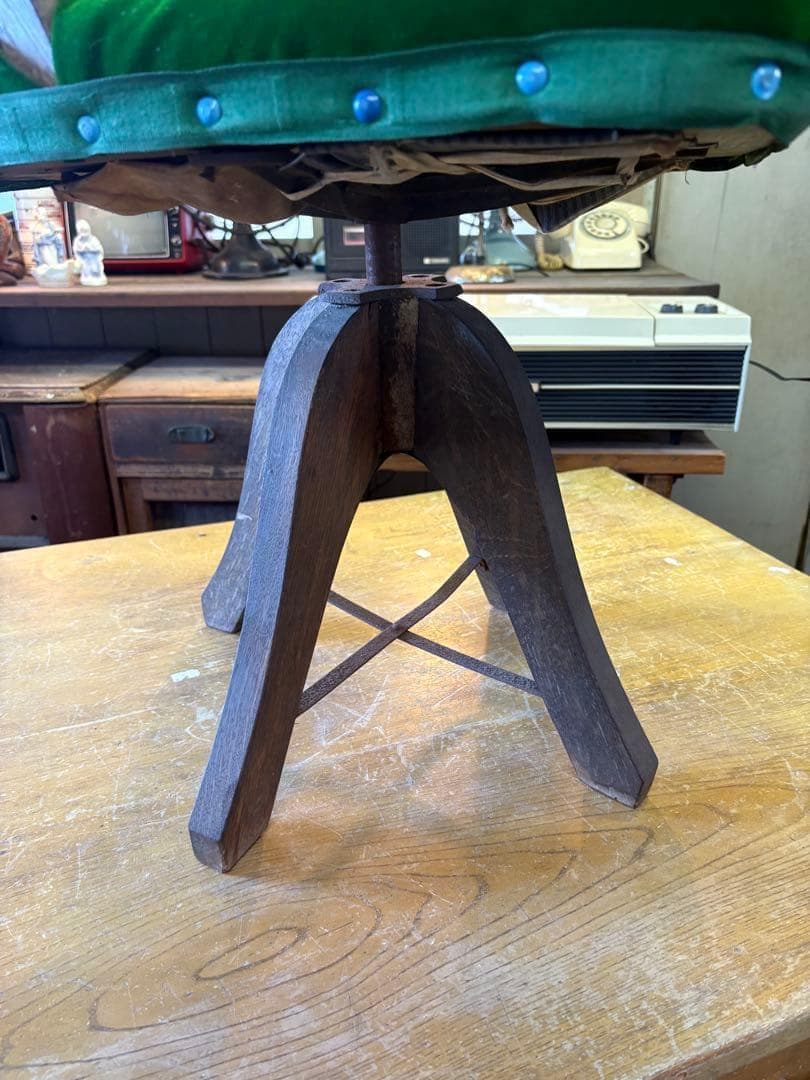 かんかん様専用 ドクターチェア 昭和100年 アンティーク 回転椅子 木製