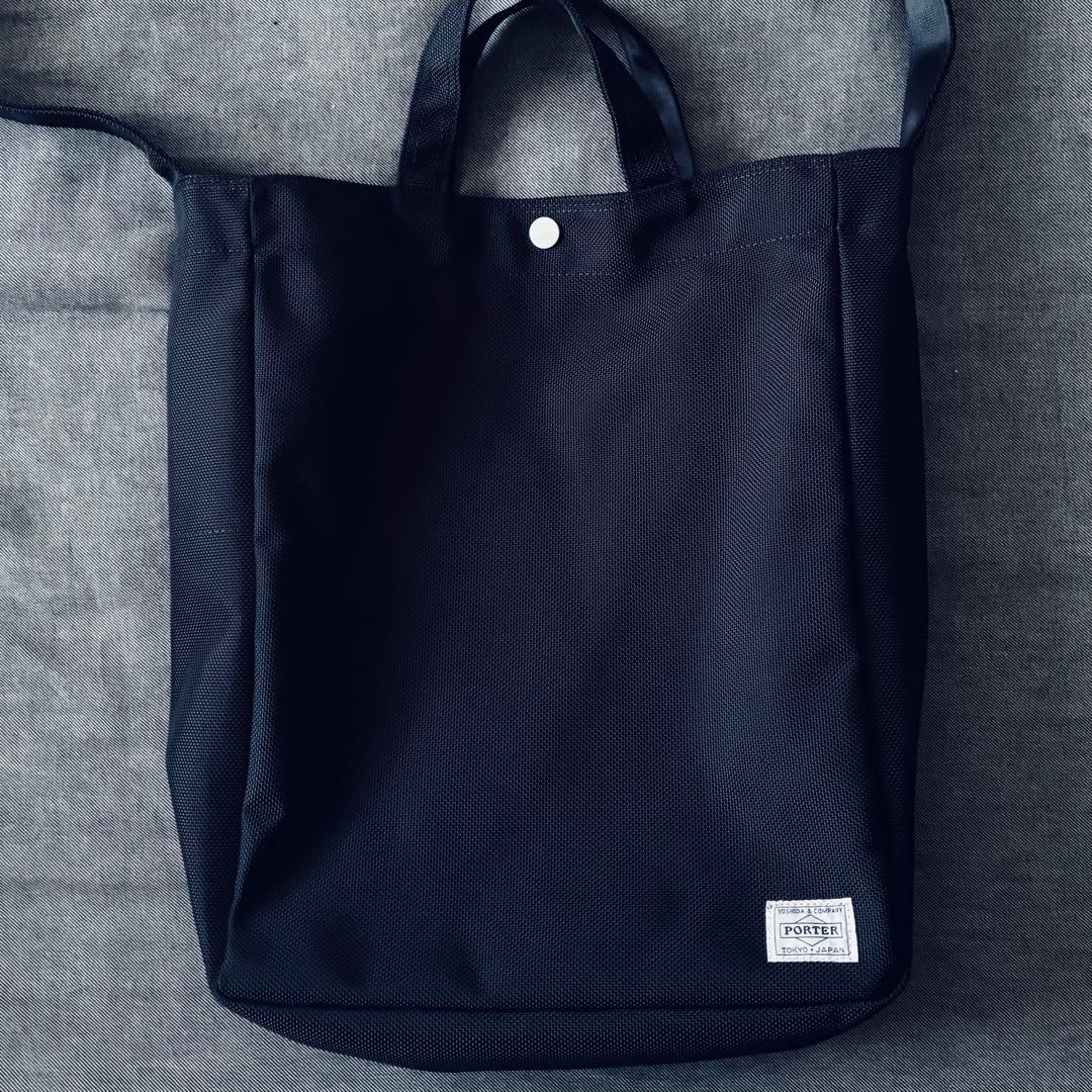 シ*ッ様 【ほぼ未使用】PORTER 縦型トートバッグ ネイビー ビジネス対応