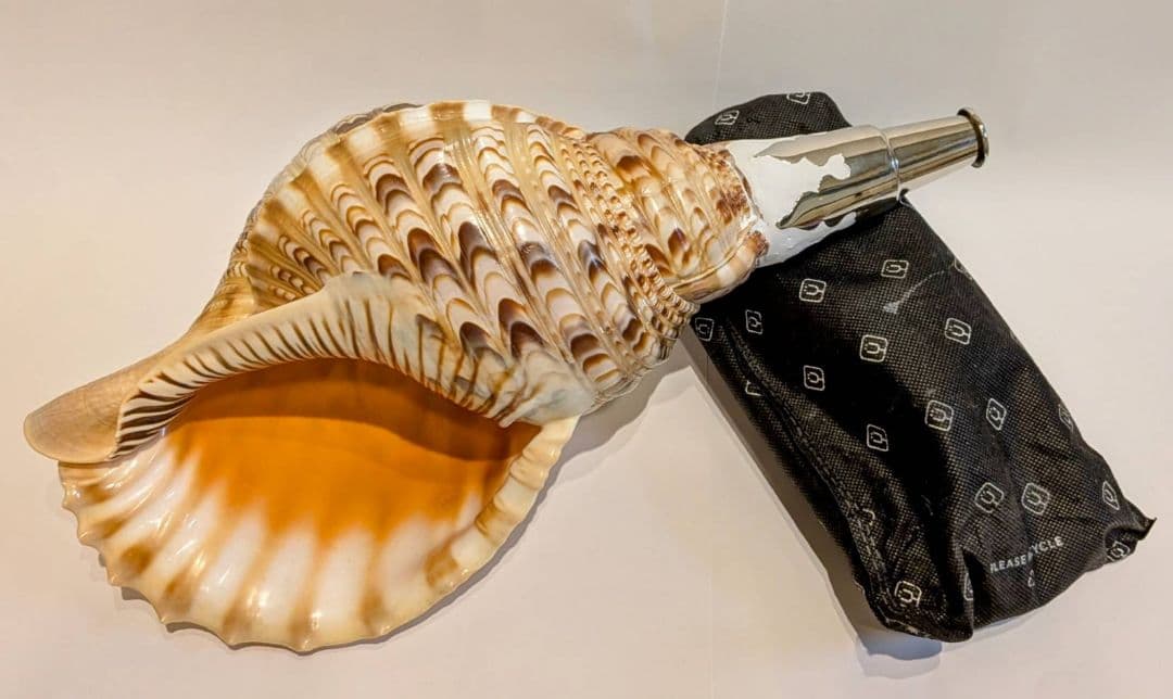 法螺貝　40.0cm 貝袋付き　1094g 48000円　山伏修験