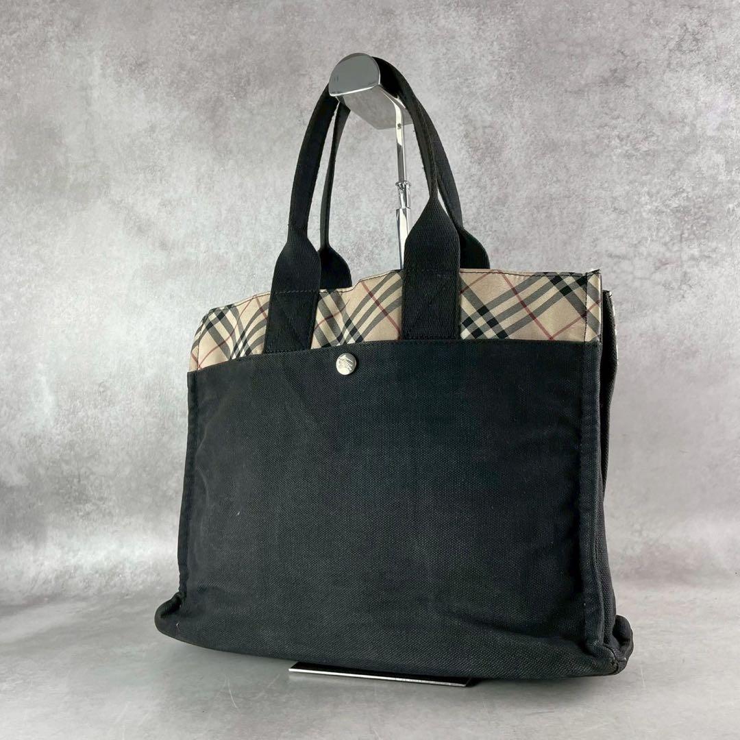 バーバリー ブルーレーベル トートバッグ ノバチェック柄 キャンバス
