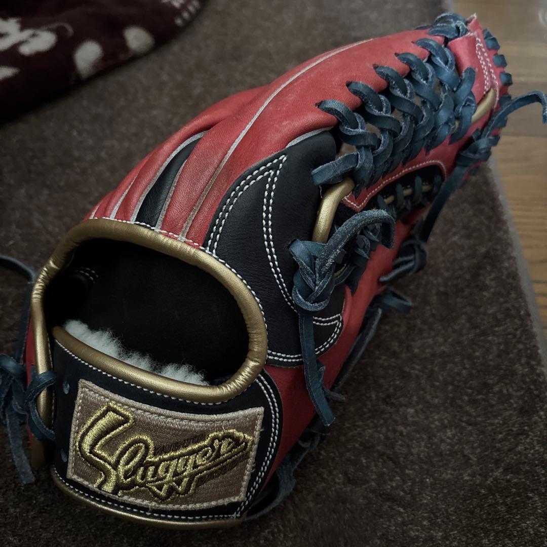 スラッガー 軟式グローブ 赤/黒