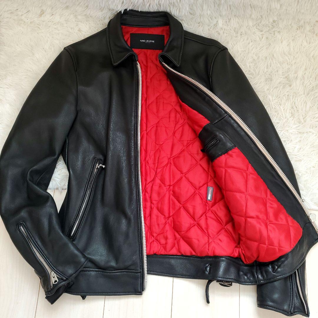 ⭐美品⭐nano・universe ラムレザー シングルライダースジャケット
