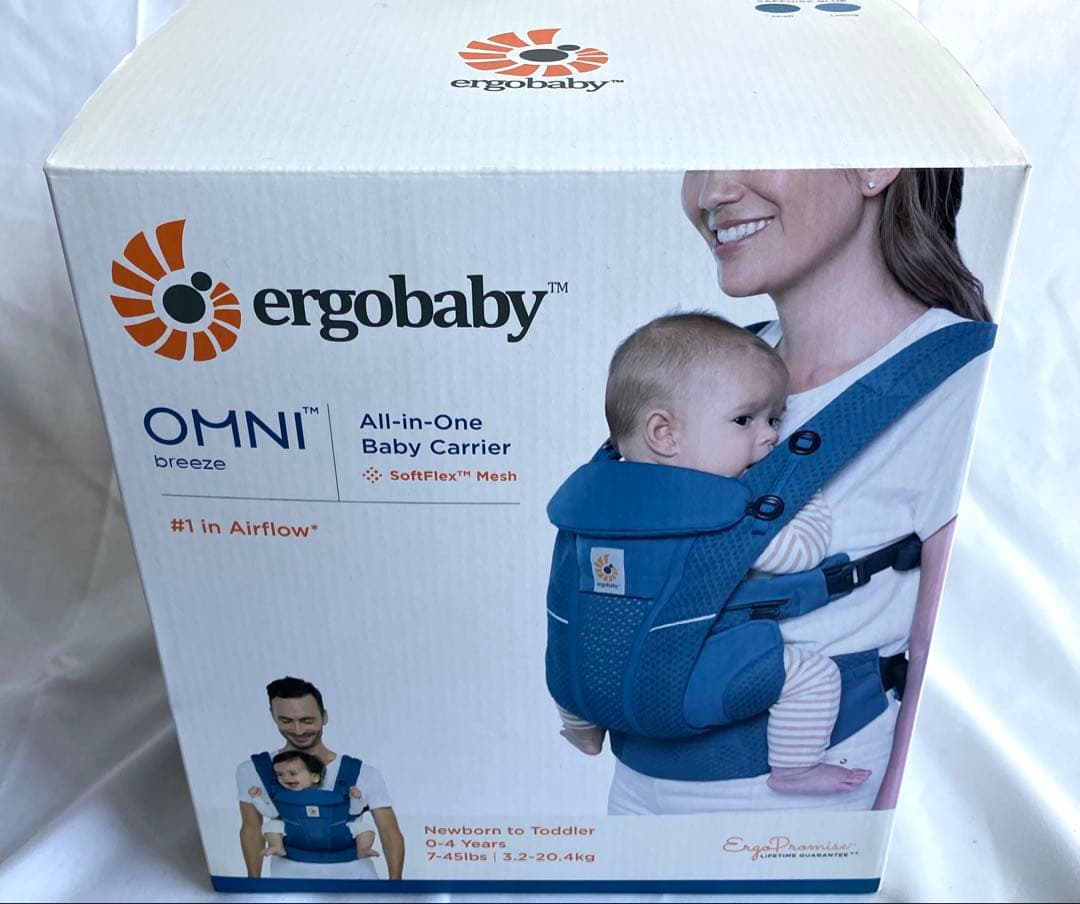 【美品】エルゴベビー オムニブリーズ サファイアブルー 赤ちゃん 抱っこ紐 ergobaby（エルゴベビー） 公式 オムニ ブリーズ 抱っこ紐 新生児