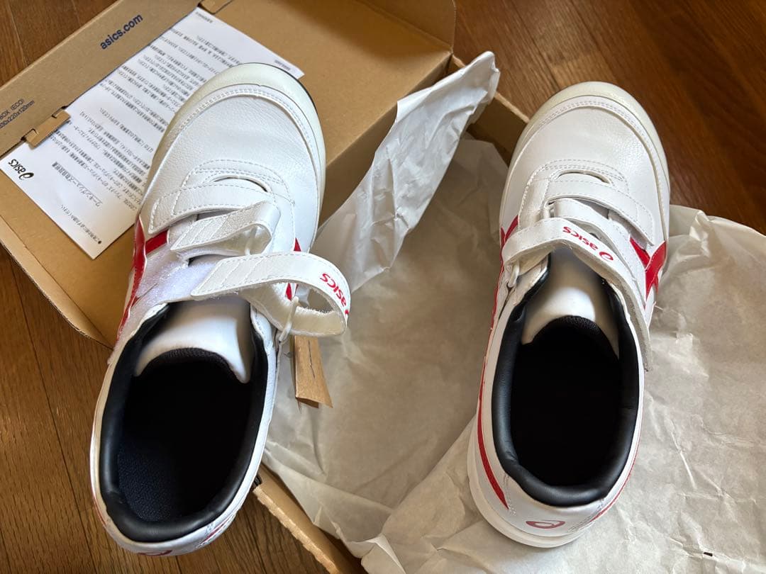 ASICS 安全靴 ホワイト/レッド ベルクロ