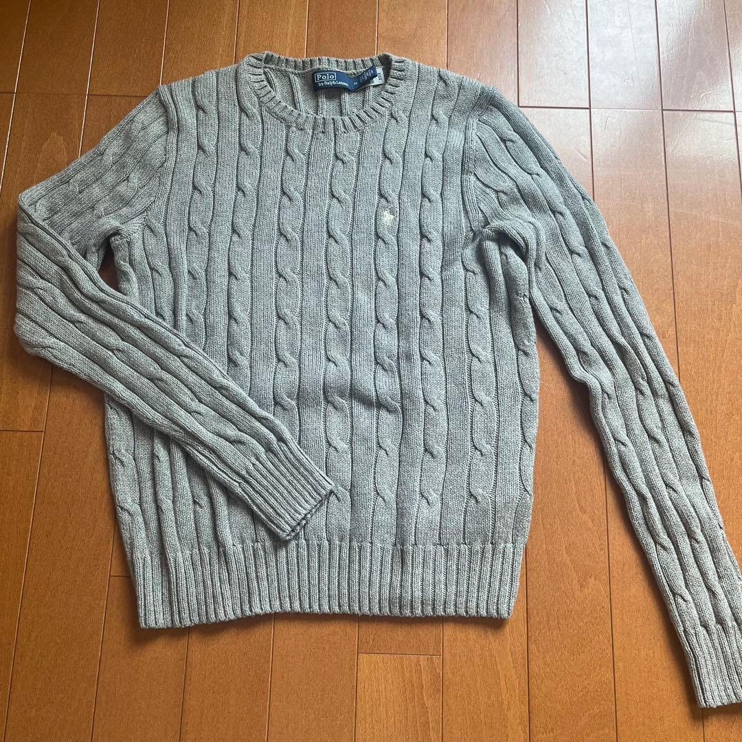 Polo by Ralph Lauren グレー ケーブルニット M - メルカリ