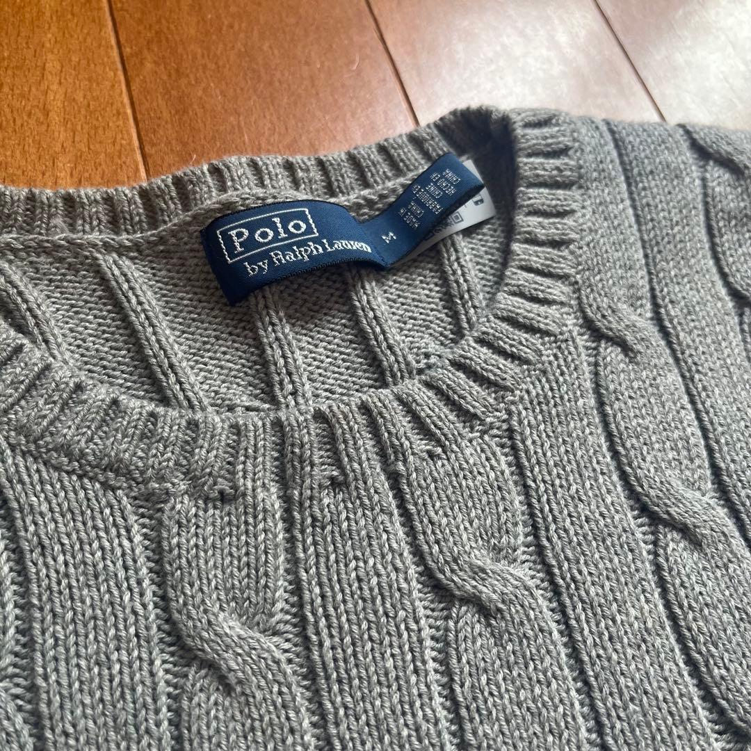 Polo by Ralph Lauren グレー ケーブルニット M - メルカリ