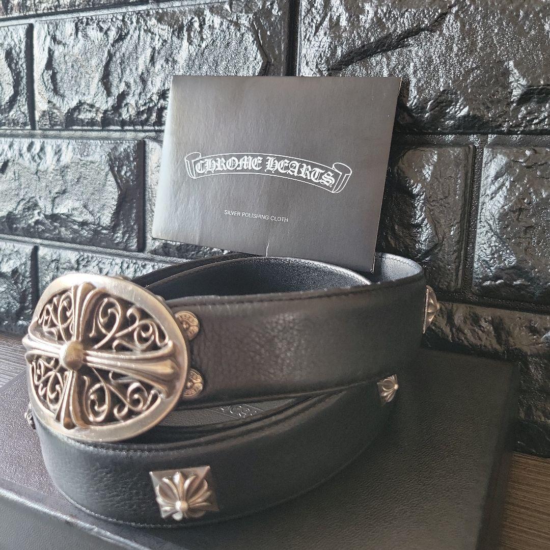 クロムハーツ クラシックオーバルクロス バックル ベルト34インチ