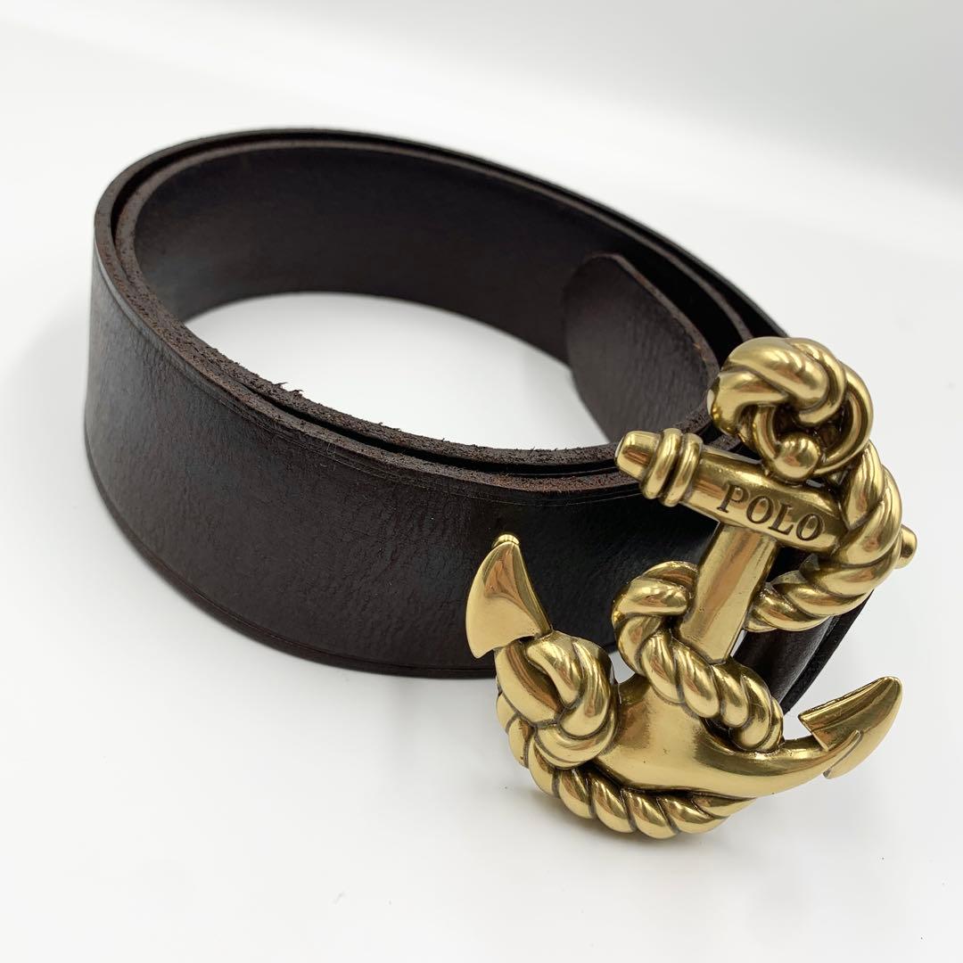 【入手困難！】ポロラルフローレン　アンカーバックルレザーベルト　アメリカン